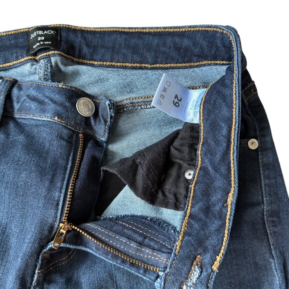 Just Black dark wash button zip five pocket stretchy skinny blue jeans 29/8 - Picture 5 of 11